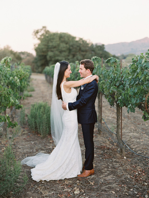Fall Santa Barbara wine country wedding portrait