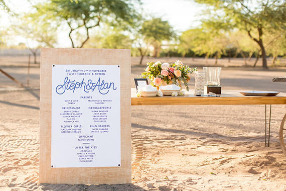 Wedding welcome signage