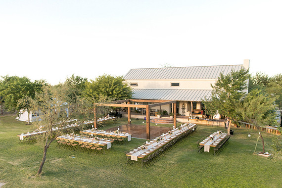 Backyard California desert wedding reception