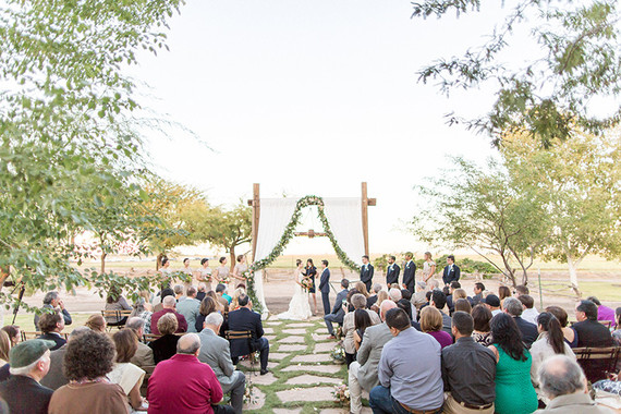 Backyard California desert wedding ceremony