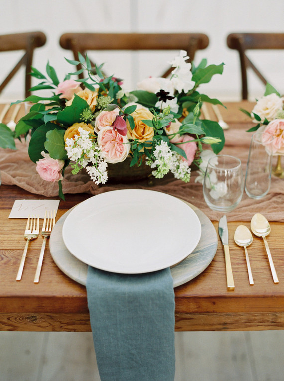 Spring wedding place setting Inspiration