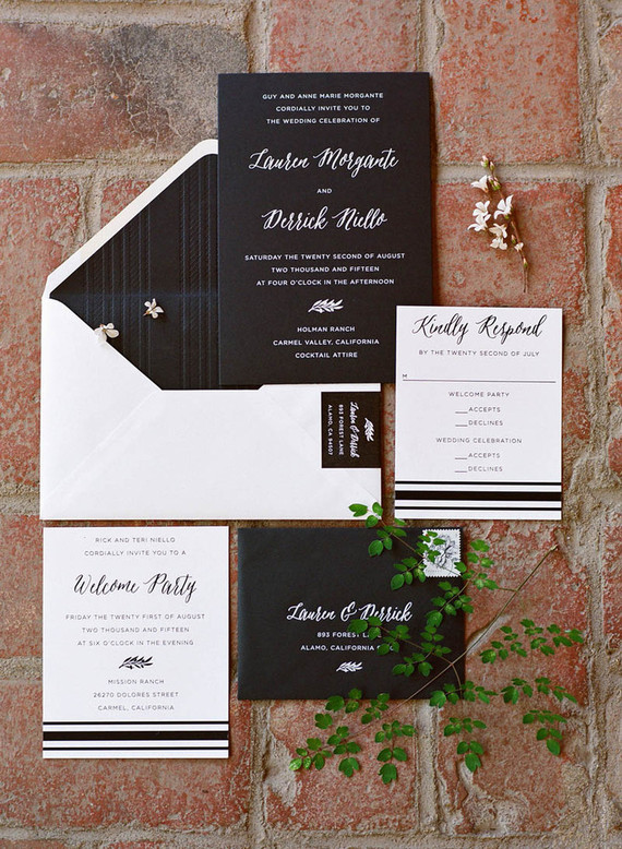 Modern wedding invitation suite