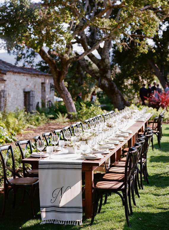 Casual modern wedding tablescape