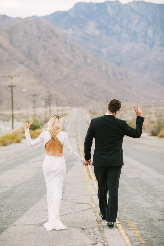 Desert wedding portrait
