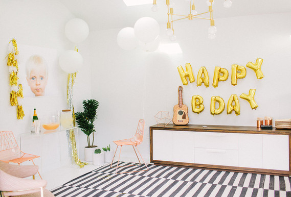 Modern gold and white 1st birthday