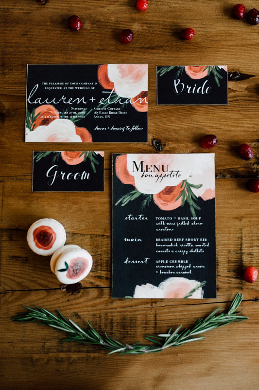 Modern winter wedding invitation