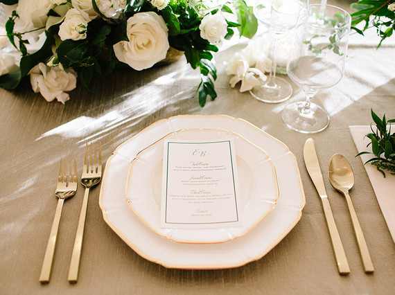 Gold and white wedding decor