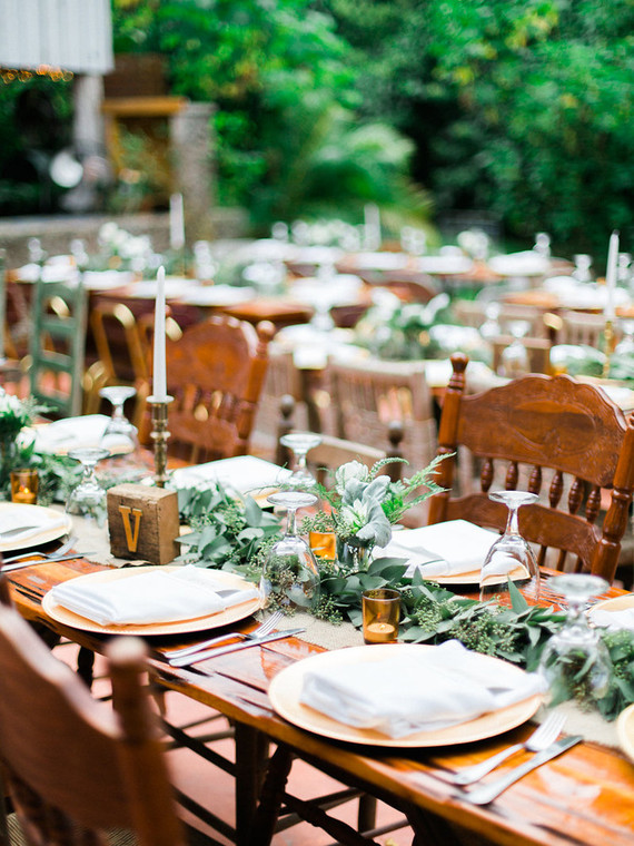 Rustic wedding tablescape