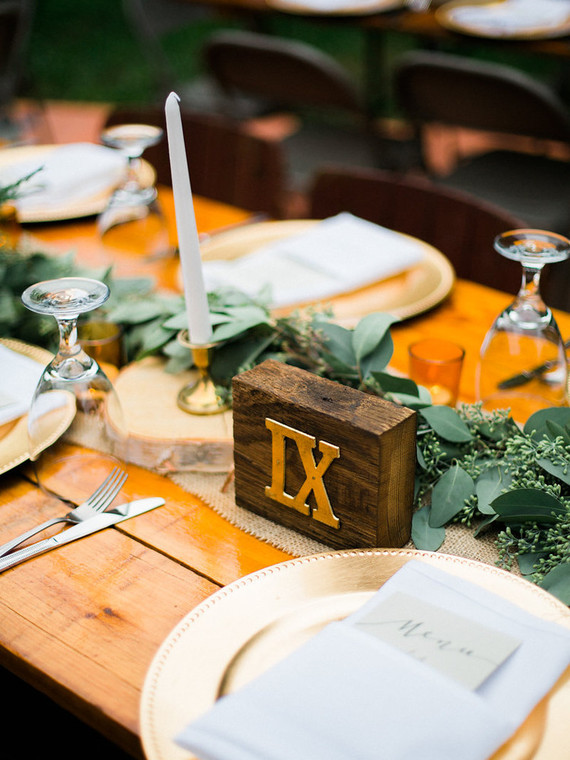 Rustic wedding tablescape