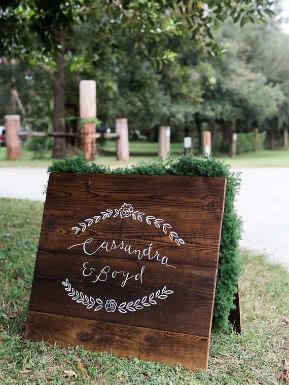 Rustic wood signage