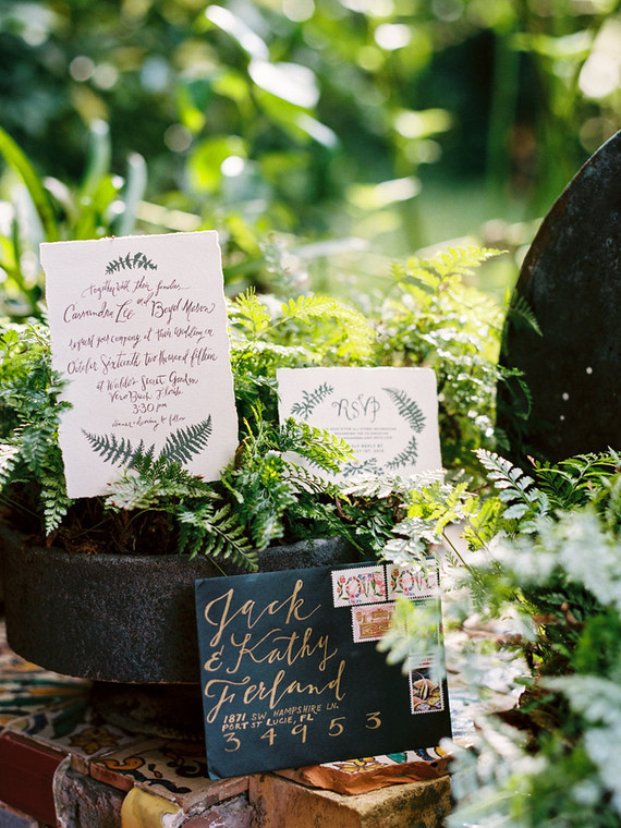 Garden wedding invitations