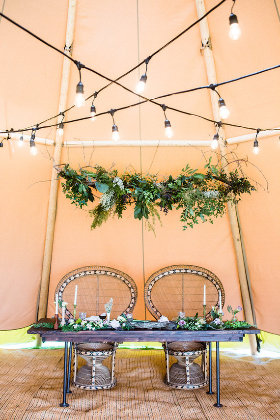 Bohemian wedding decor