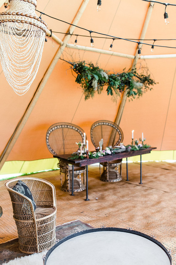 Bohemian wedding decor