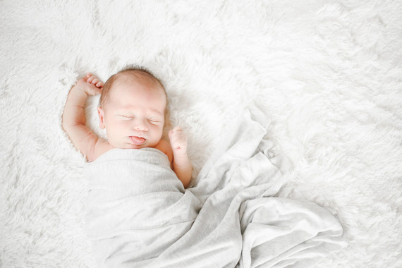 Sleepy newborn photo