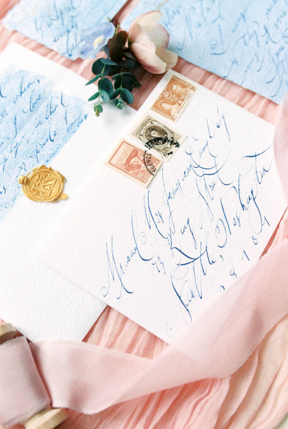 Rose quartz and serenity wedding inspiration