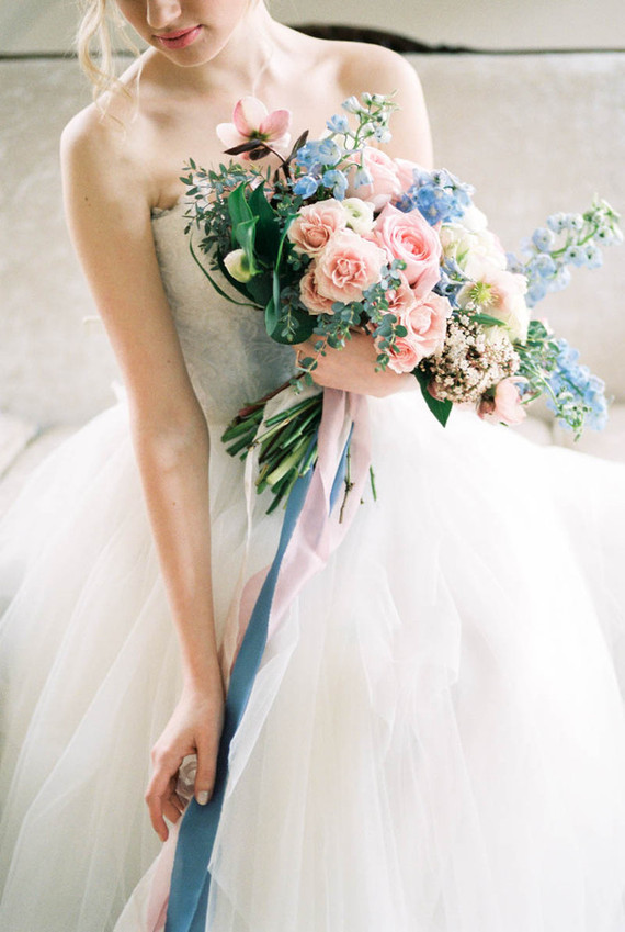 Rose quartz and serenity wedding inspiration