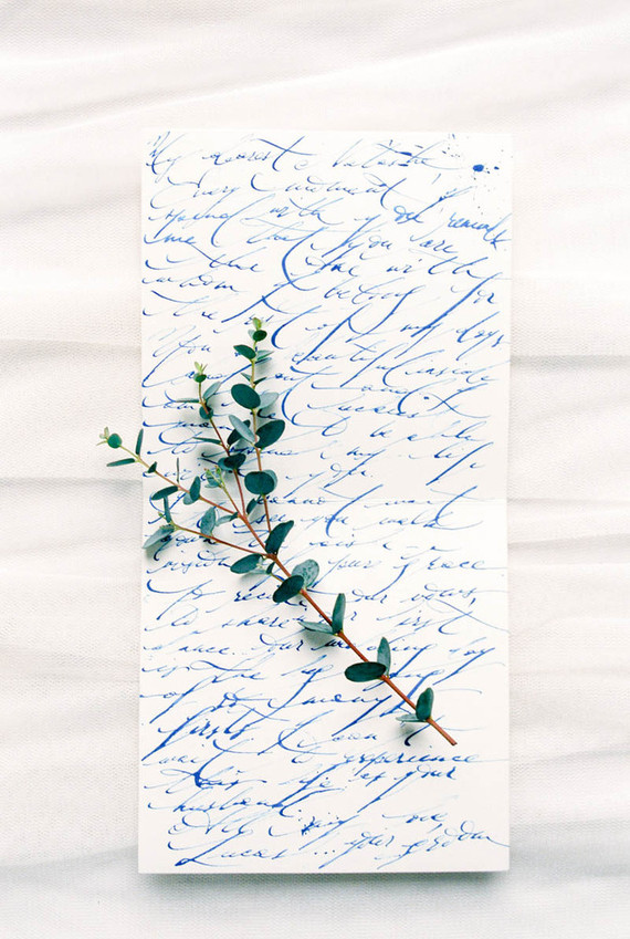 Blue calligrphy