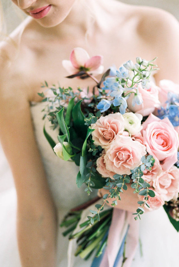 Rose quartz and serenity wedding inspiration