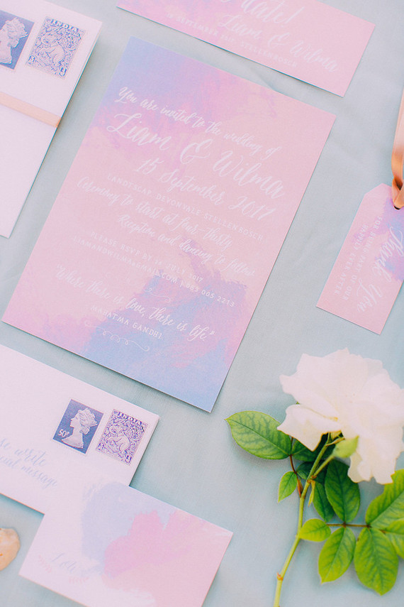 Rose quartz and serenity wedding inspiration