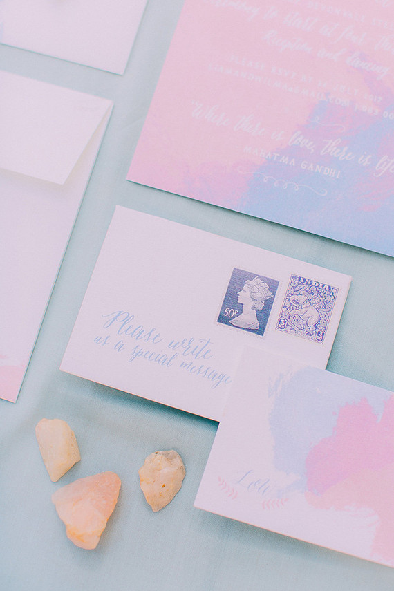 Rose quartz and serenity wedding inspiration