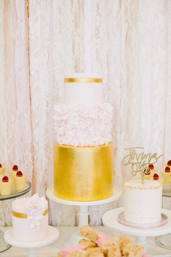 pink and gold cake