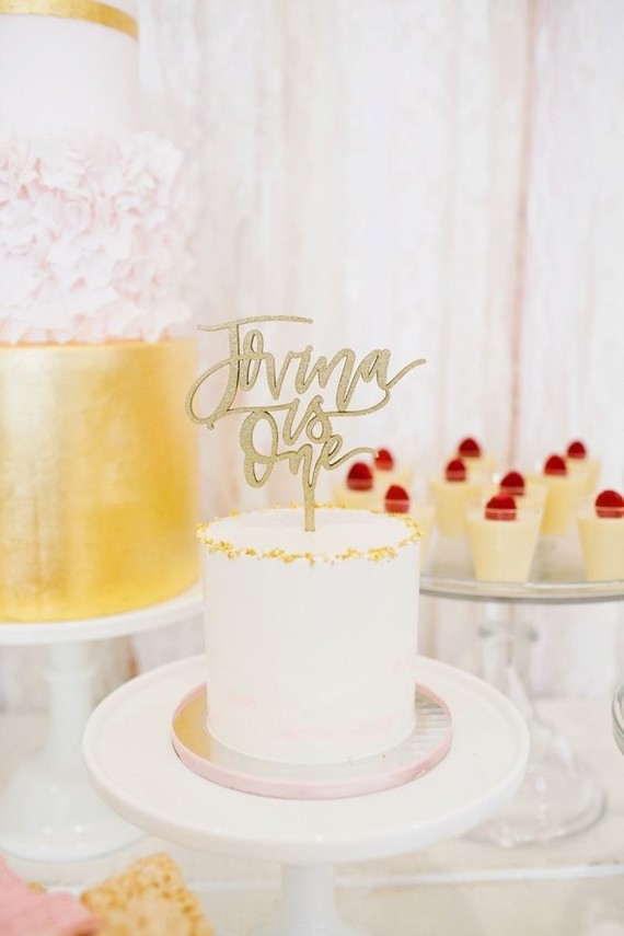 pink and gold dessert table