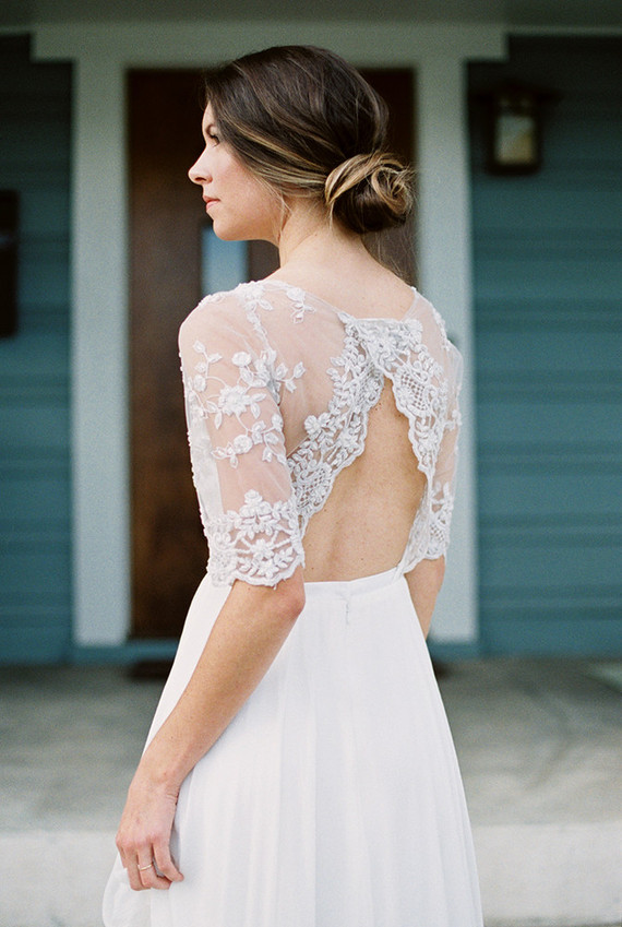 Open back lace wedding dress