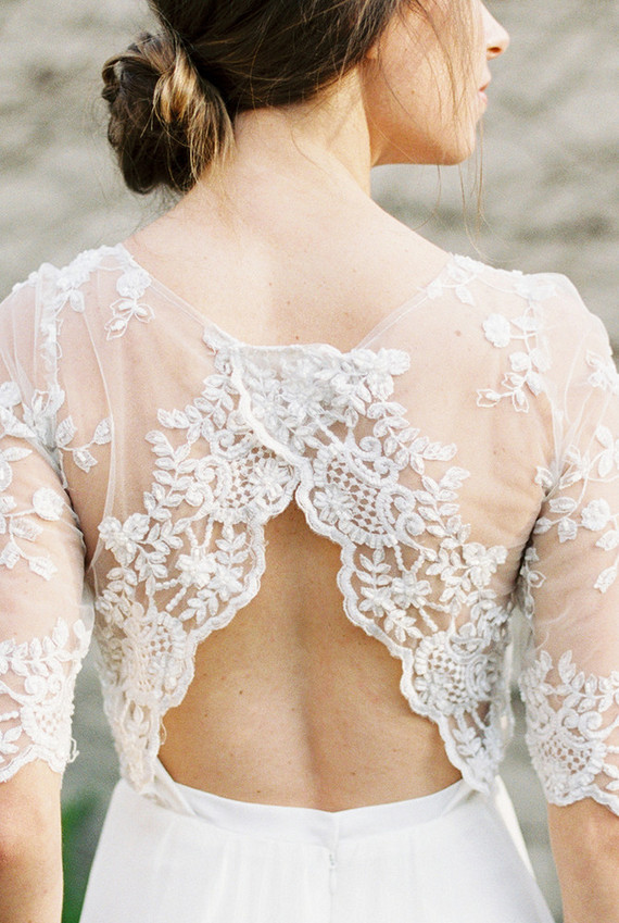 Open back lace wedding dress