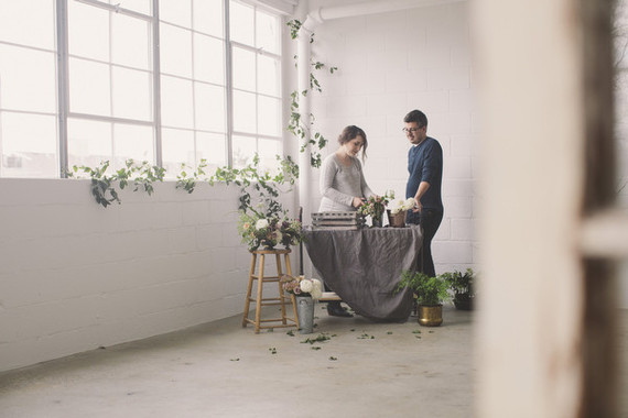 Floral studio maternity photos