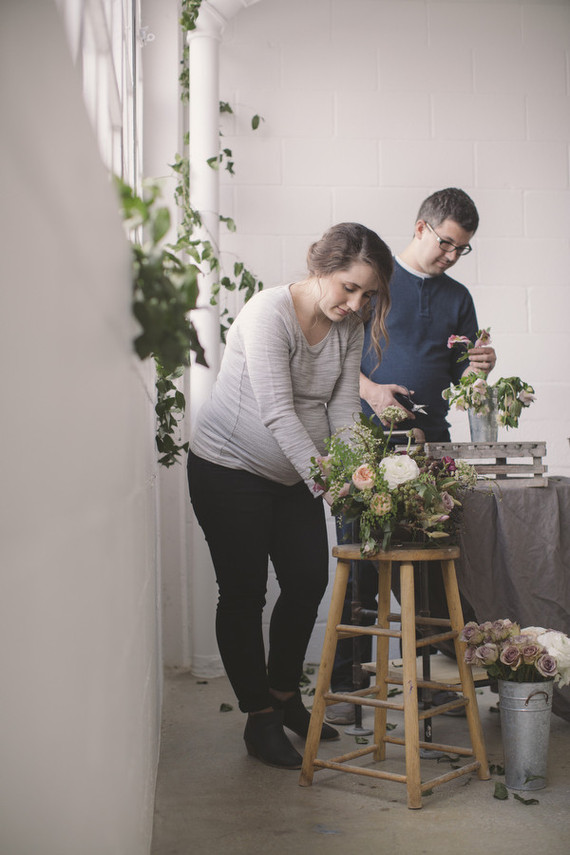 Floral studio maternity photos