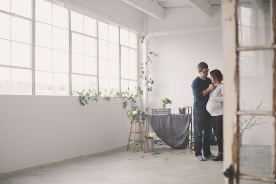 Floral studio maternity photos