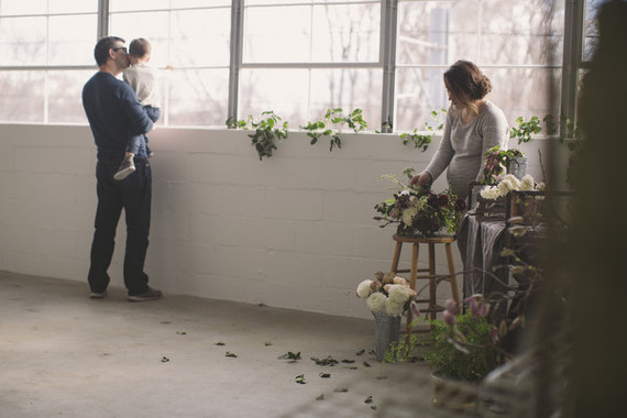Floral studio maternity photos