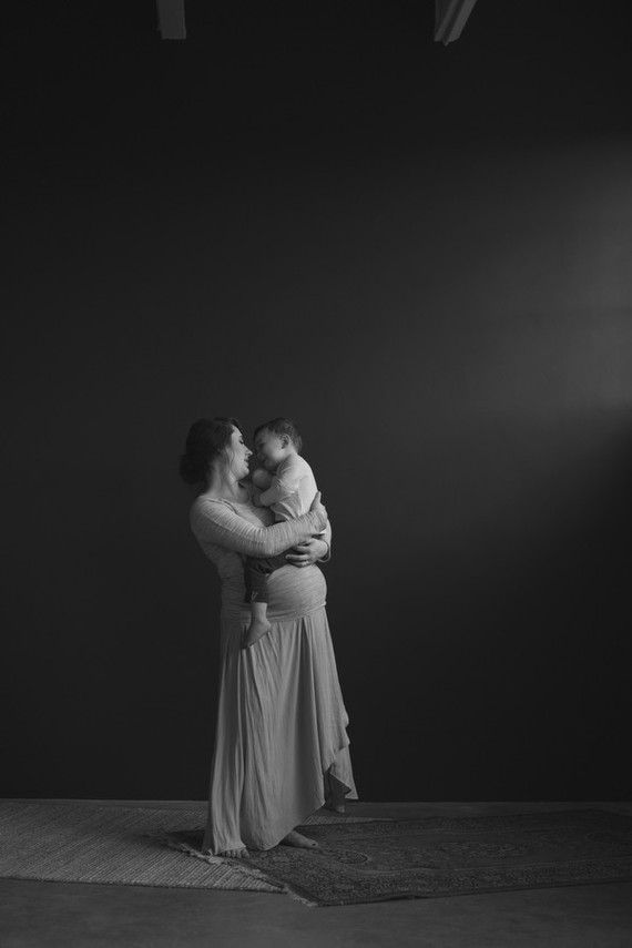 Floral studio maternity photos