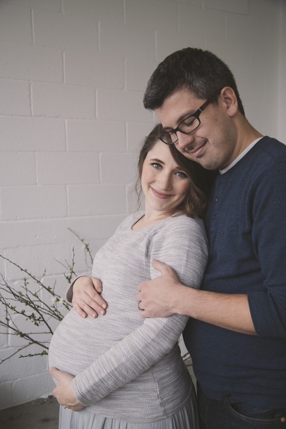 Floral studio maternity photos