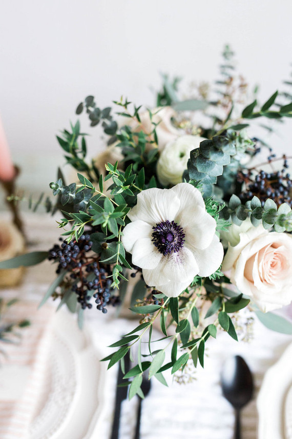 White anemone florals