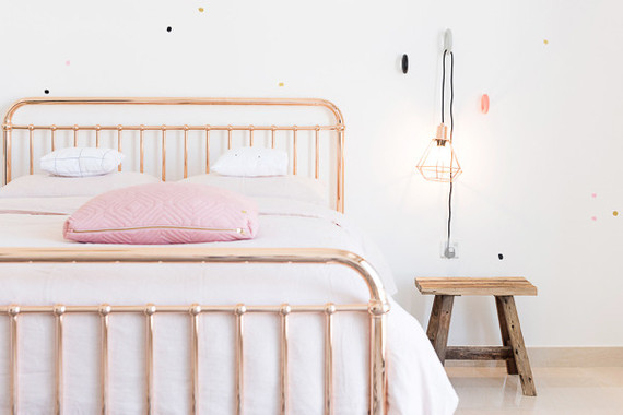 copper girls bed