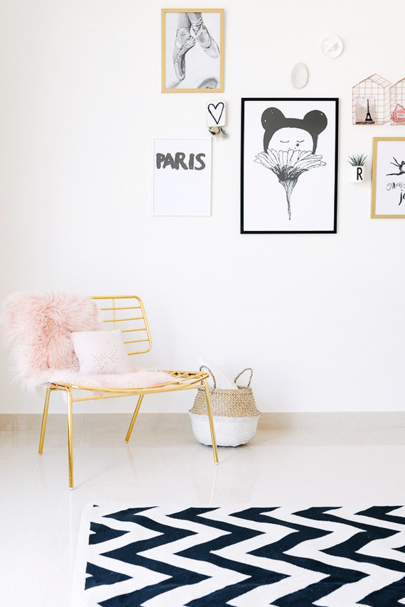 modern copper girls room