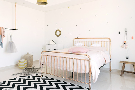 modern copper girls room