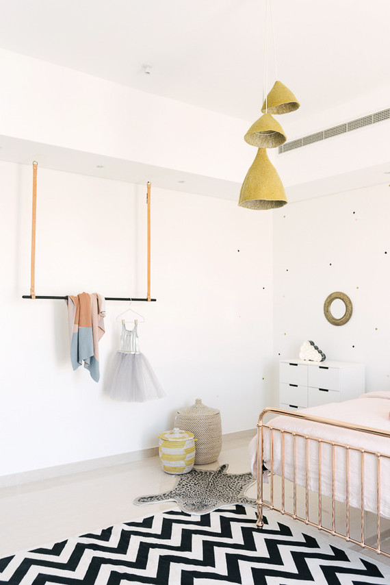 modern copper girls room