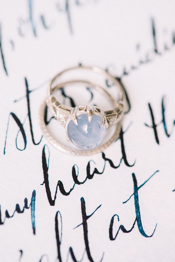 Vintage blue wedding ring