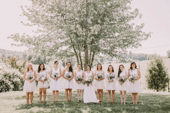 White bridesmaid dresses Inspiration
