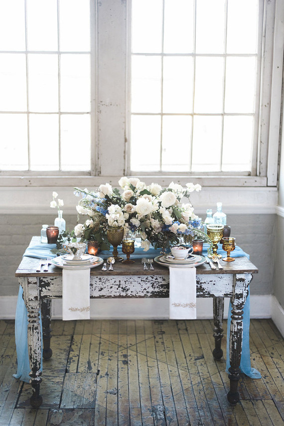 Vintage blue wedding inspiration Inspiration
