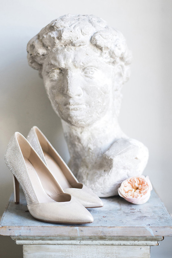 White wedding shoes