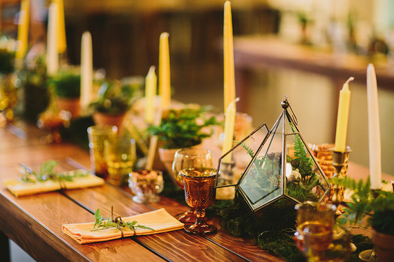 Rustic wedding reception decor