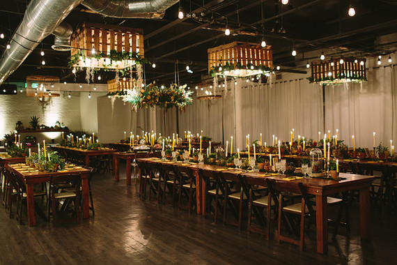 Rustic wedding reception decor