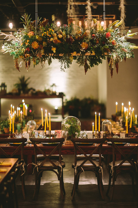Rustic wedding reception decor