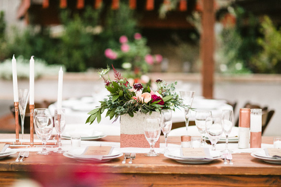 Copper tablescape details
