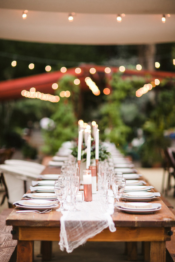 Copper tablescape details