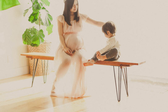 mother son vintage style maternity photos