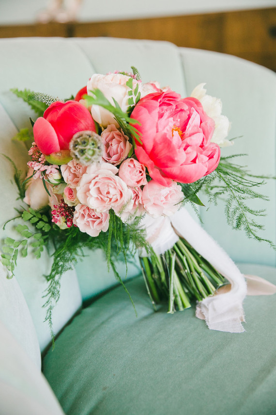 Colorful peony bouquet